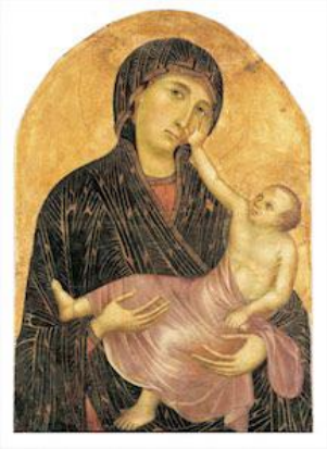Madonna con bambino
Cenni di Pepo, detto Cimabue
Dipinto su tavola, ultimo decennio del XIII sec, museo di Santa Verdiana, Castelfiorentino.